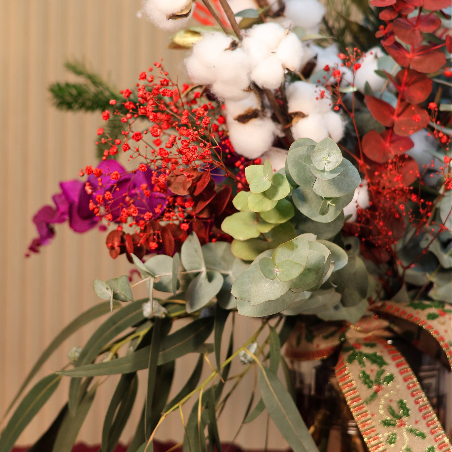 Detalle ramo navidad eucaliptus Montseflower