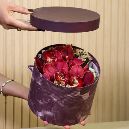 Caja con orquideas San Valentin