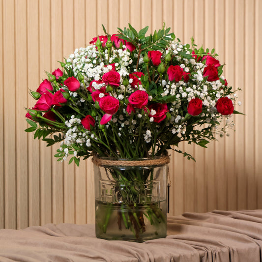 Ramo de rosa spray roja